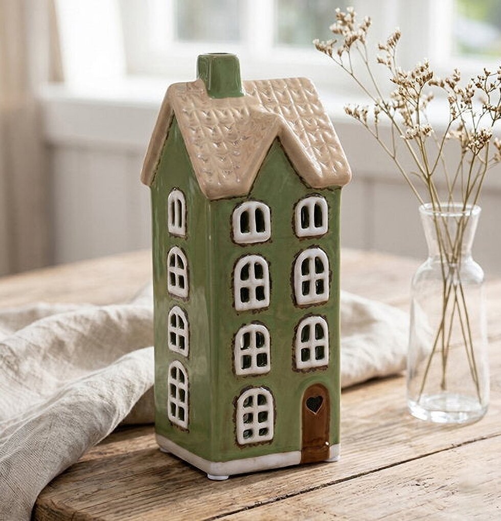 Ljuslykta Hus Grön Det Gamle Apotek Lyktor Endless Light Ljuslyktor