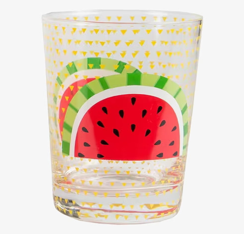 Tumblerglas Melon från Sass & Belle med färgstarkt melonmotiv