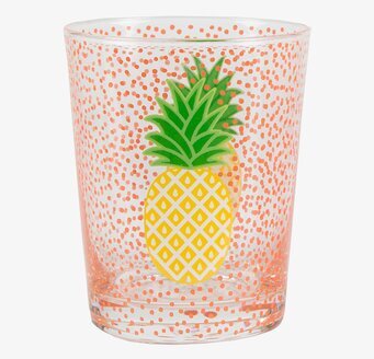 Tumblerglas Ananas från Sass & Belle med färgglad design