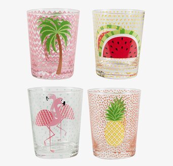 Tumblerglas Palm från Sass & Belle med tropiska motiv