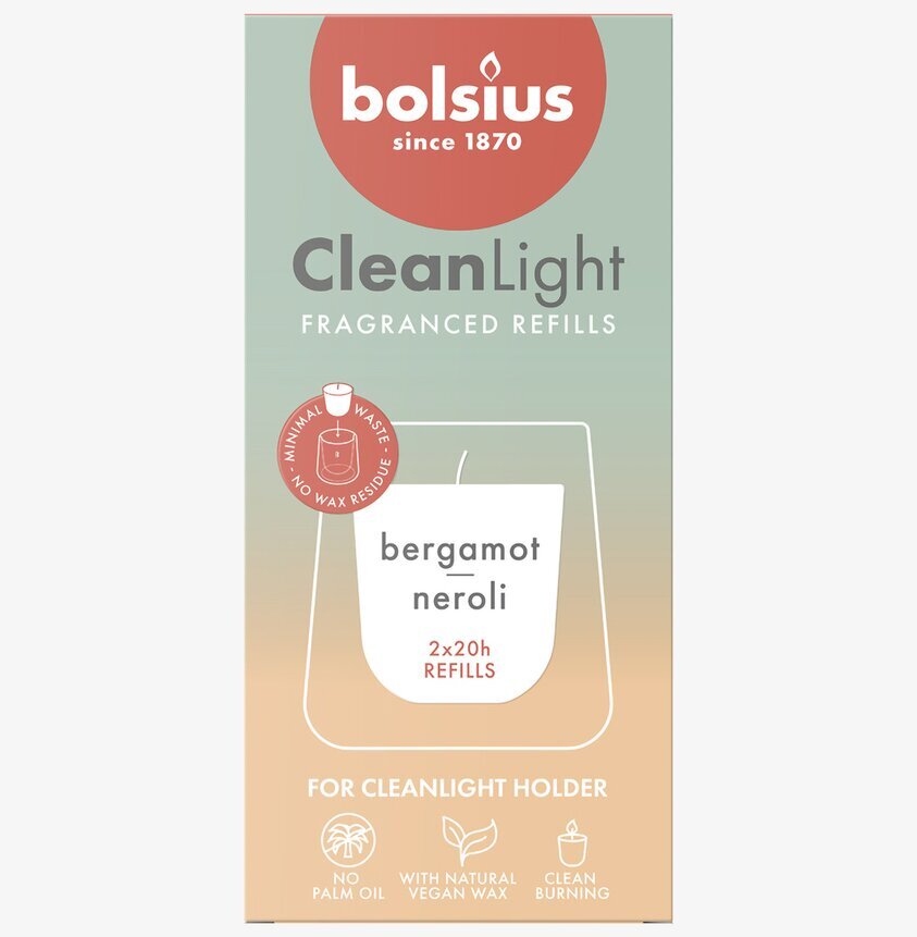 Bolsius CleanLight Doftljus Refill 2-pack - Bergamott & Neroli Doftljus/doftpinnar