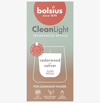 Bolsius CleanLight Doftljus Refill 2-pack - Cederträ & Vetiver Doftljus/doftpinnar