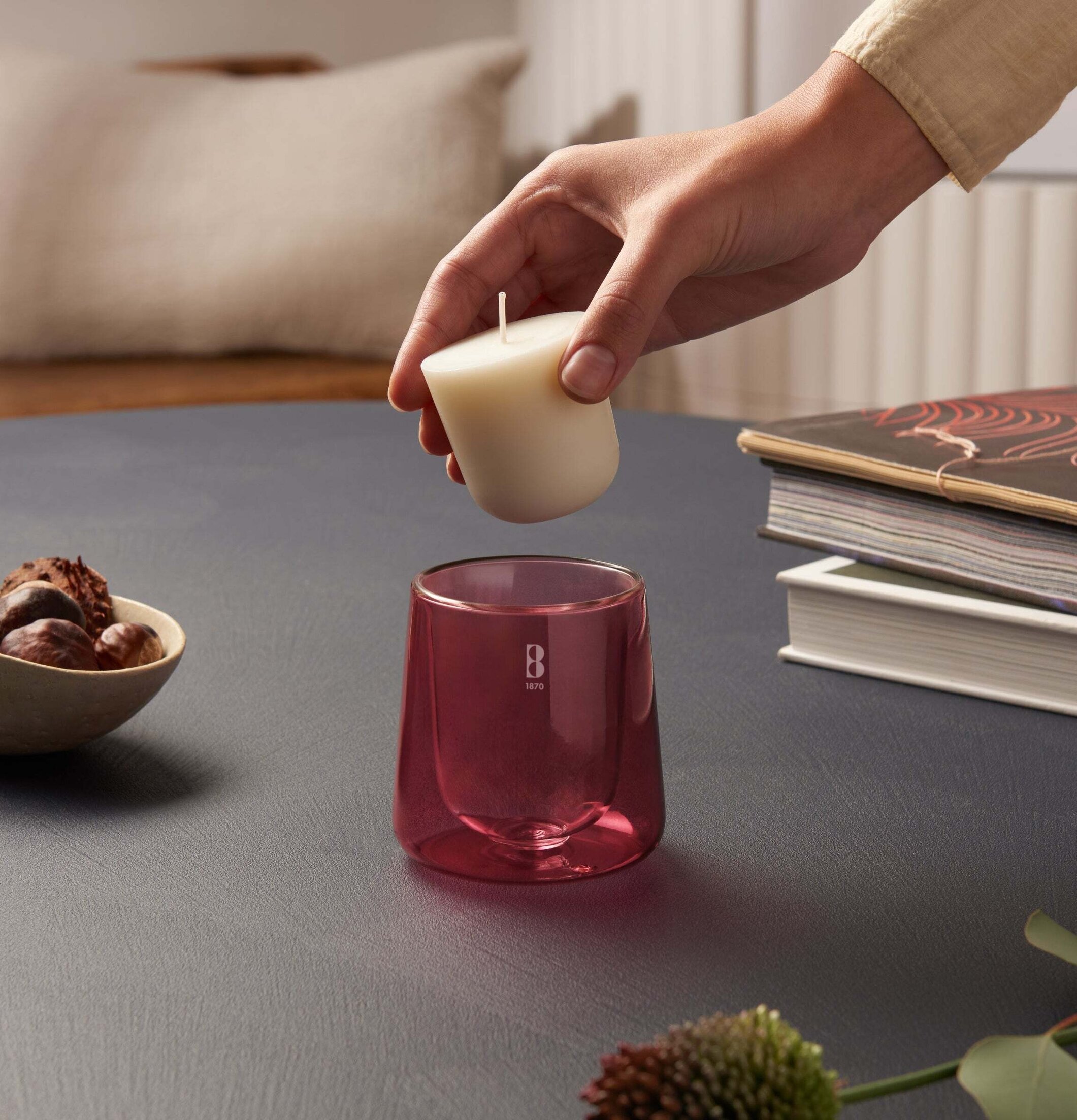 Bolsius CleanLight Doftljus med hållare - Cederträ & Vetiver Doftljus/doftpinnar