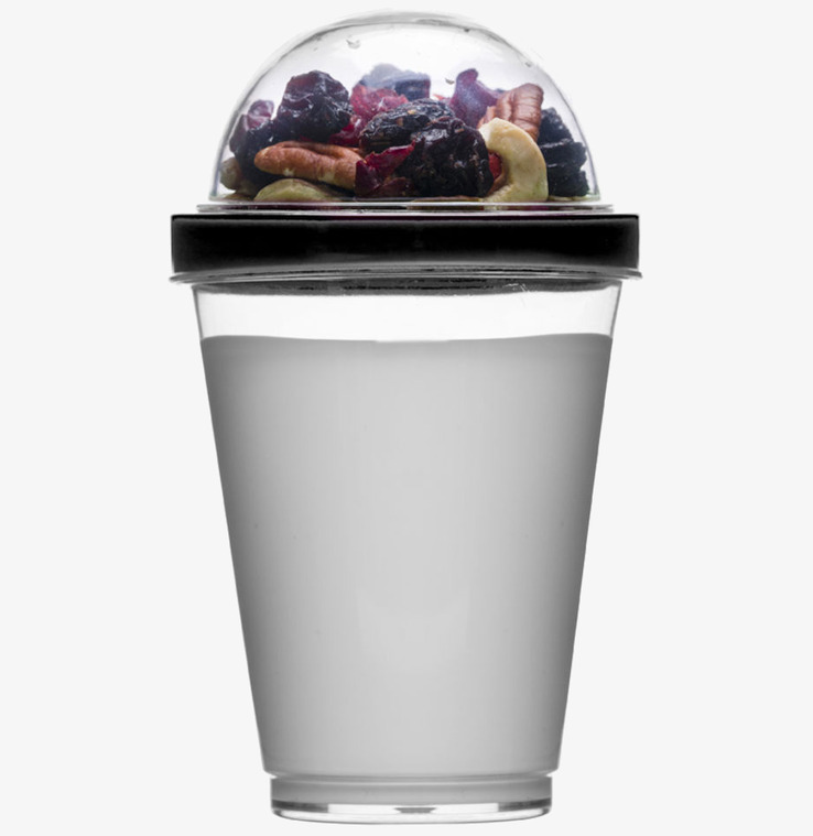 Sagaform Fresh Yoghurtbägare Svart med separat topp-sektion