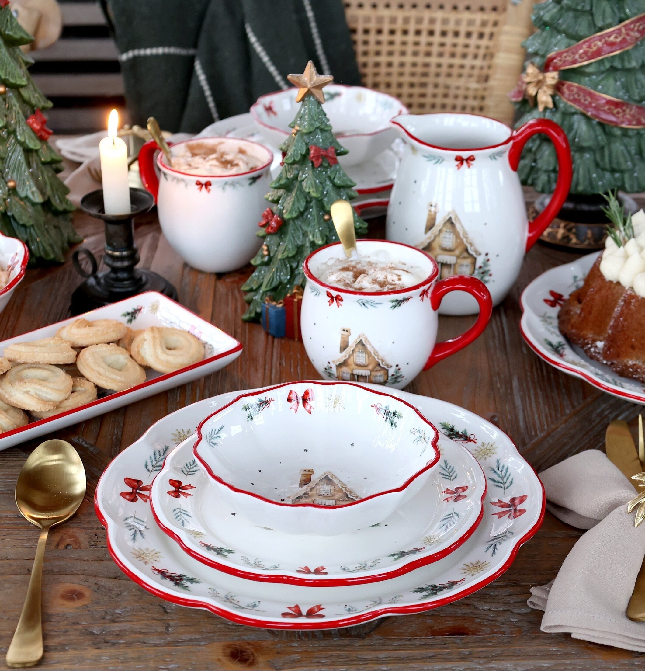 Skål Chalet de Noël Cherry Ø21 cm Chic Antique Skålar att äta ur tilltugg Såskannor/Vispskål servering