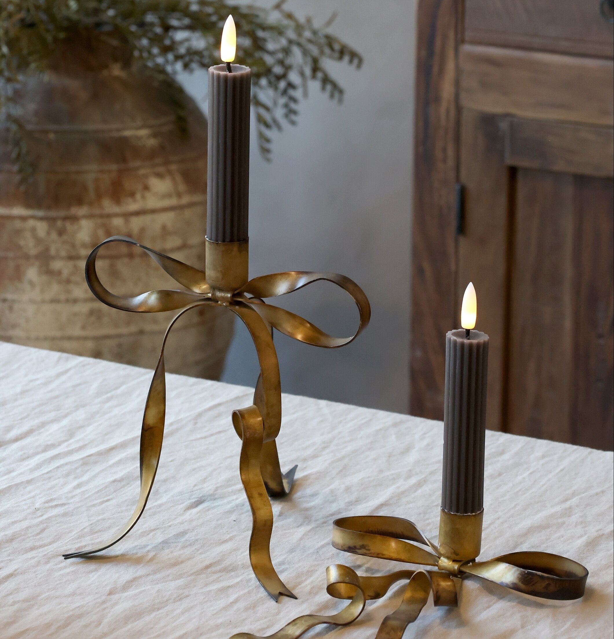 Kronljus LED Cenon Coffee 2-pack 14 cm Chic Antique Stearinljus batteridrivna