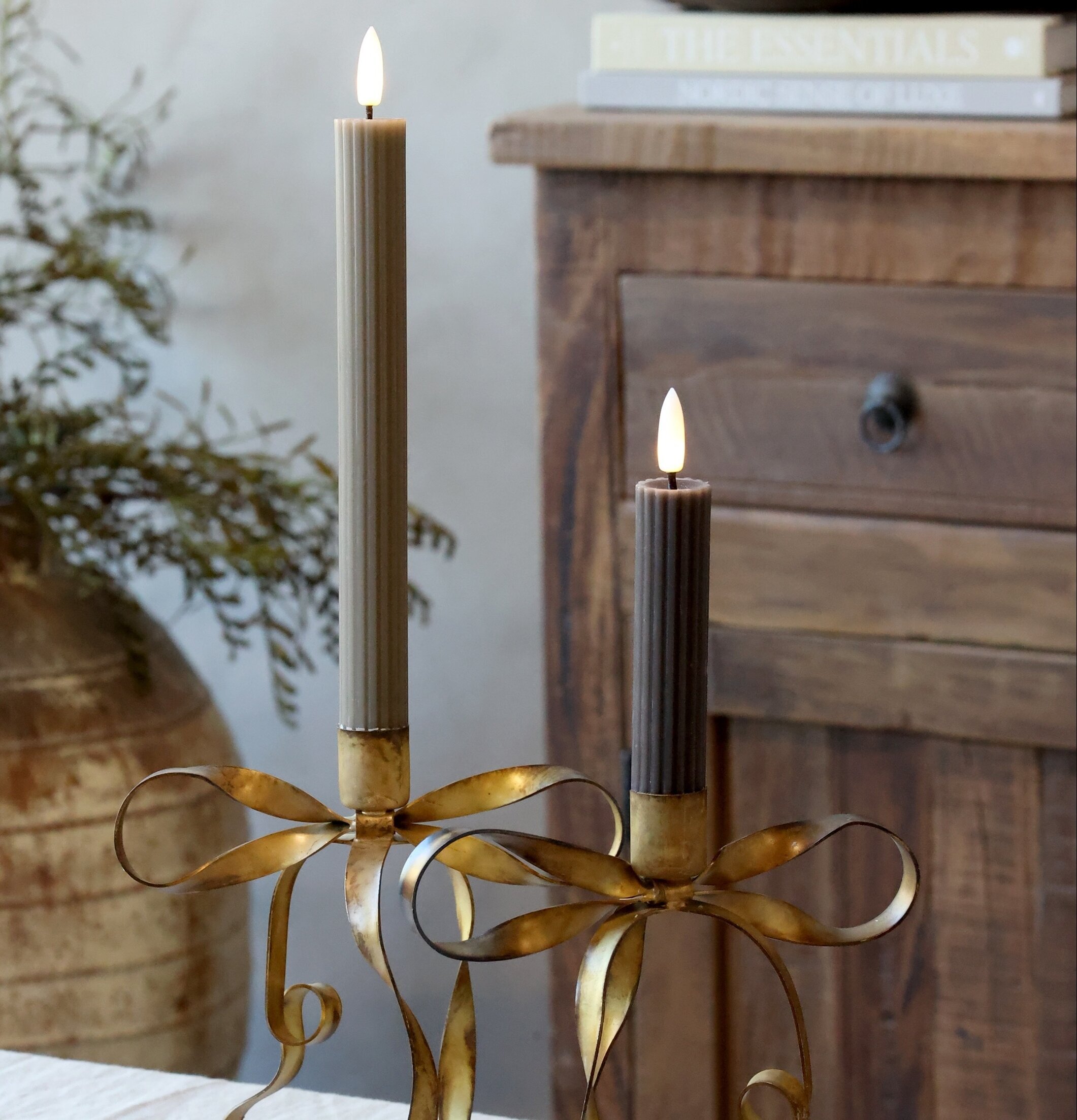 Kronljus LED Cenon Latte 2-pack 24,5 cm Chic Antique Stearinljus batteridrivna