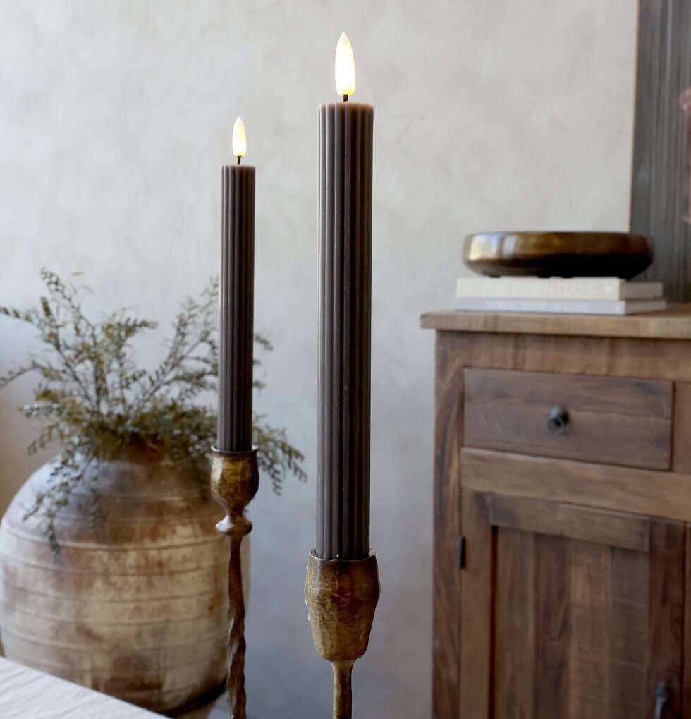 Kronljus LED Cenon Coffee 2-pack 24,5 cm Chic Antique Stearinljus batteridrivna