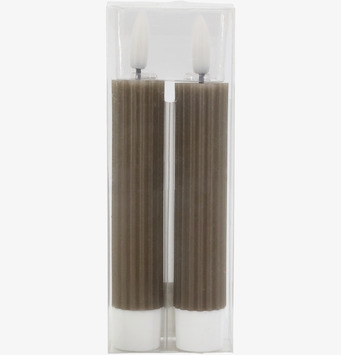 Foto på 2-pack batteridrivna LED-kronljus latte 14cm