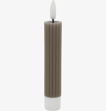 Foto: Räfflat LED-kronljus i latte/beige ton 14 cm