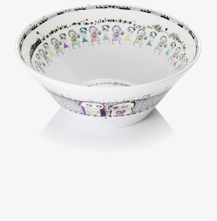 Skål Be Friends Ø32cm från Poul Pava med färgglada figurer