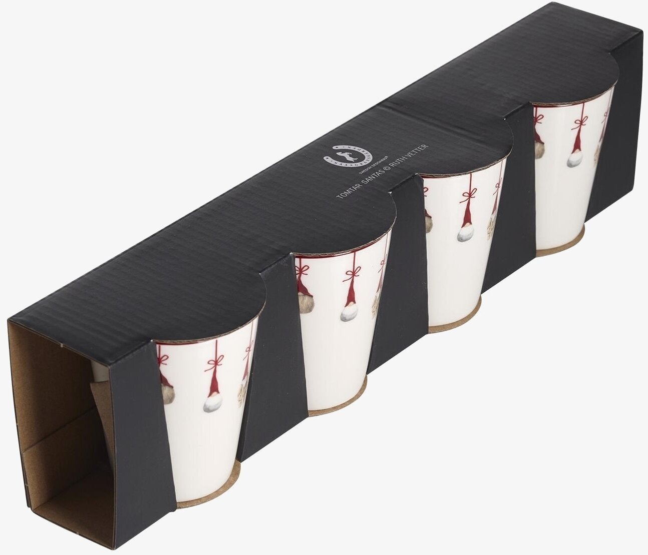 Glöggmuggar Tomtar 4-Pack Nääsgränsgården Muggar/koppar i porslin, keramik, papper eller biologiskt material organiskt ekologiskt Termomuggar utan