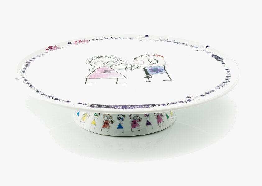 Tårtfat Be Friends Ø30,5 från Poul Pava med färgglada figurer