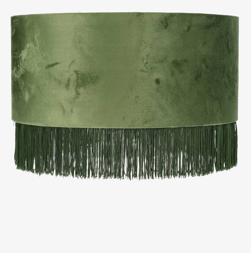 Lampskärm Frans Sammet Cylinder Grön Ø40 A Lot Decoration Lampskärmar