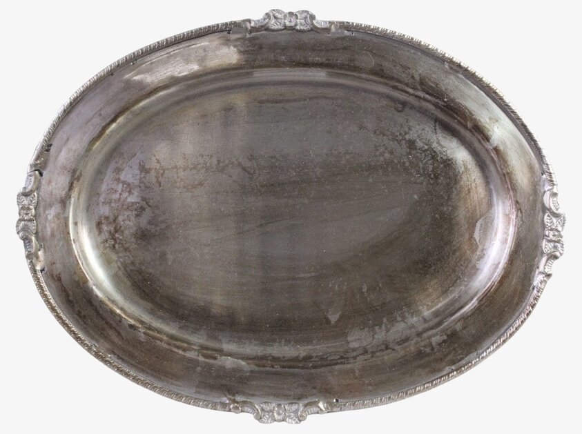 Fat Hilma Oval Antik Silver Stor Strömshaga för ljus, lyktor, växter och krukor Serveringsbrickor Brickset Serveringsfat