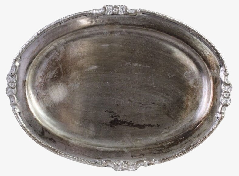 Fat Hilma Oval Antik Silver Liten Strömshaga för ljus, lyktor, växter och krukor Serveringsbrickor Brickset Serveringsfat