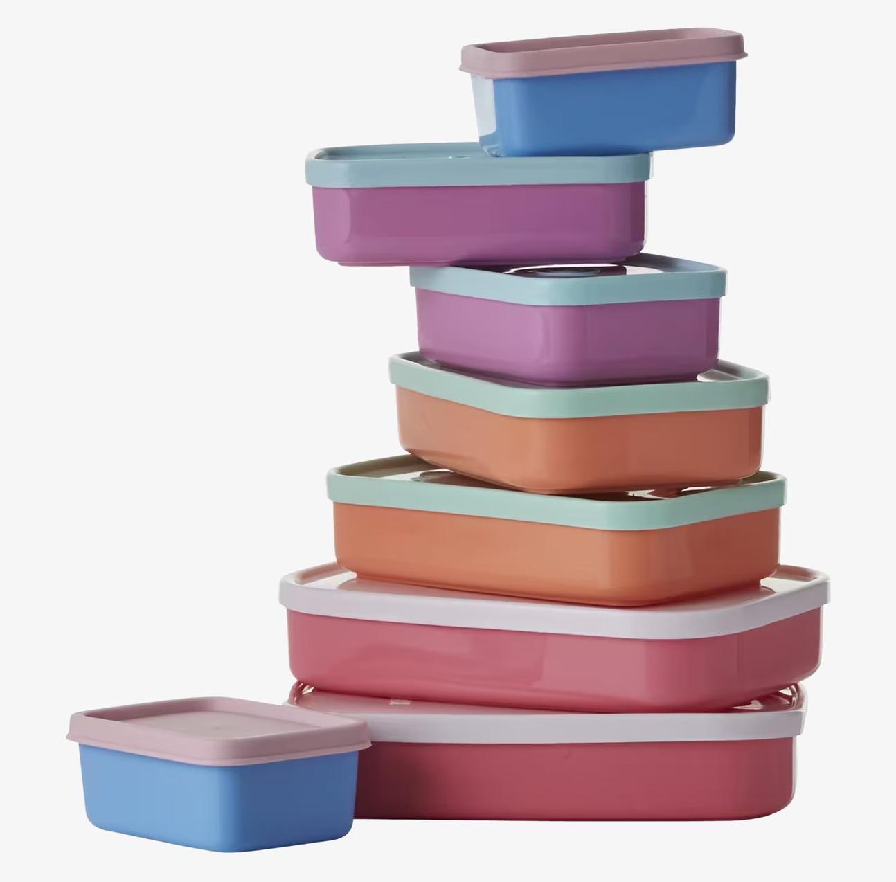 Plastburkar Med Lock - 8 Pack från Rice, olika storlekar