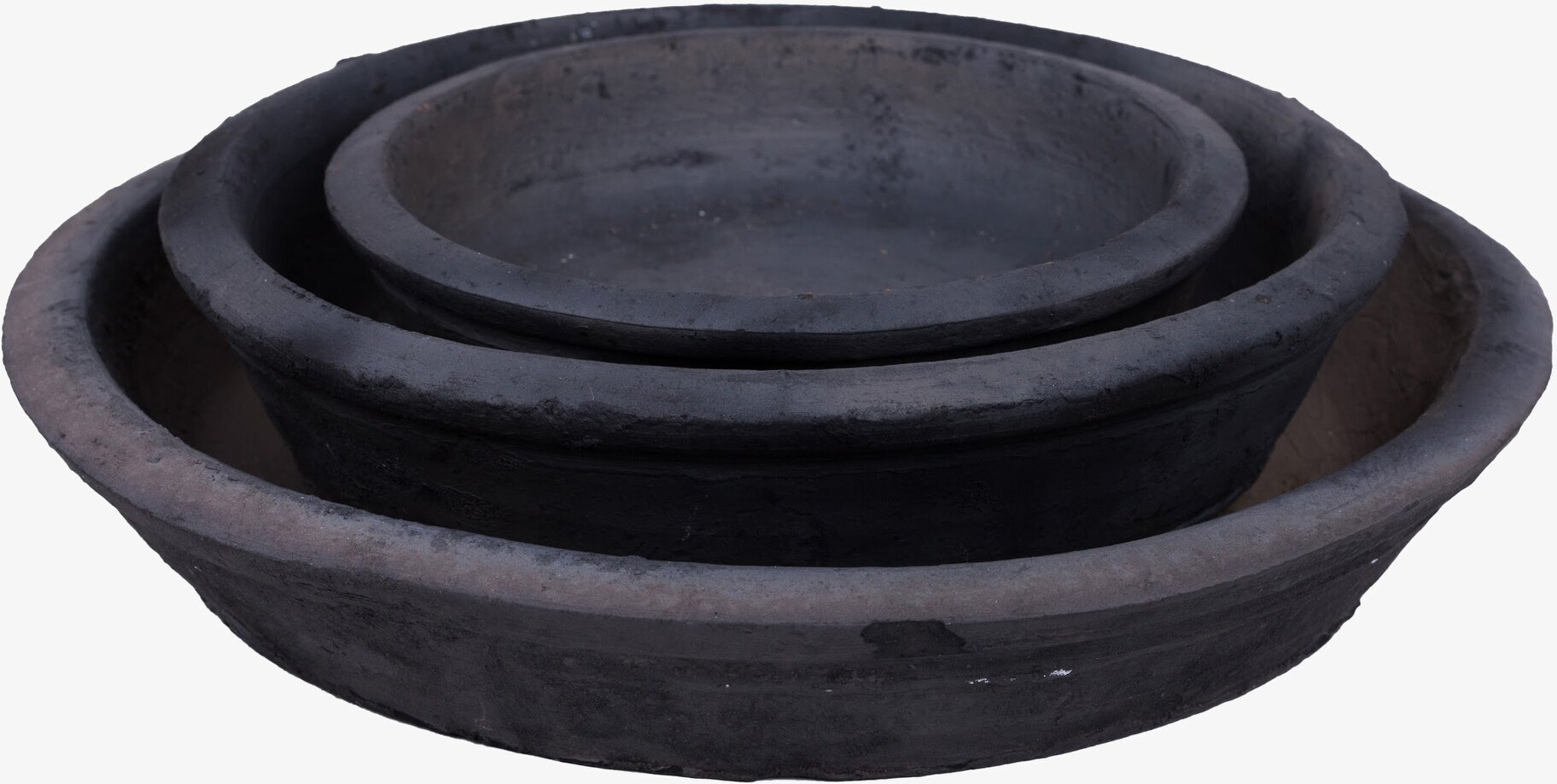 Fat Till Grå Kruka från Ernst, tre staplade keramikfat