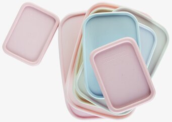Plastburkar Med Lock - 8 Pack från Rice i pastellfärger