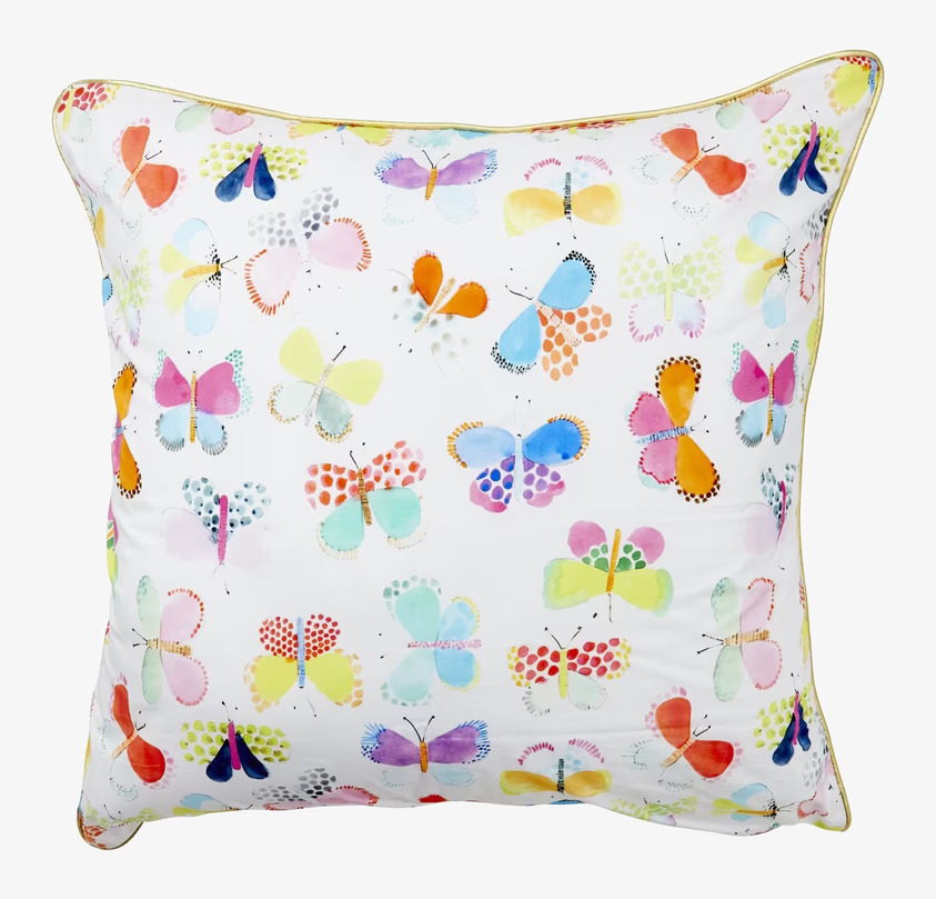Kudde Butterfly Print från Rice med färgglada fjärilar