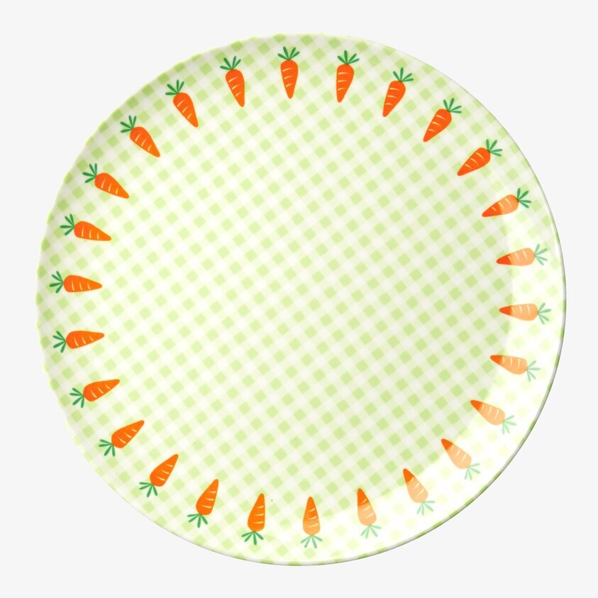 Tallrik Gingham & Carrot från Rice med lekfullt rutmönster