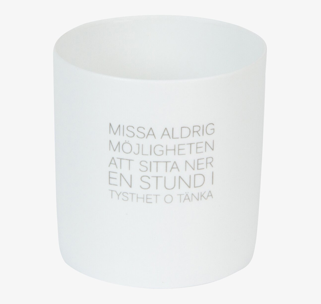 Ljuslykta Missa Aldrig från Ernst i vitfärgat glas