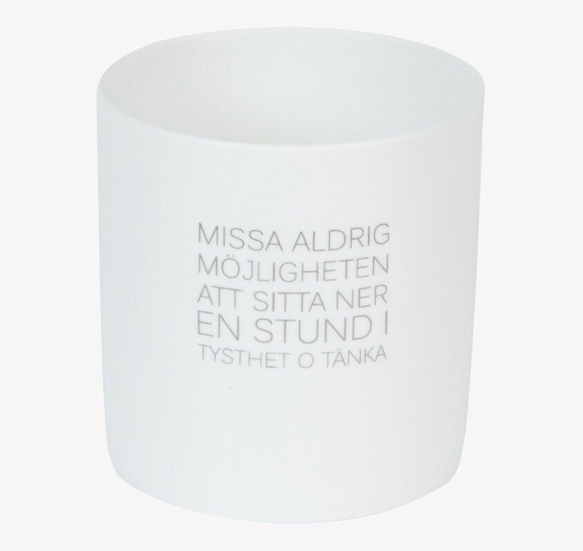 Ljuslykta Missa Aldrig från Ernst i vitfärgat glas