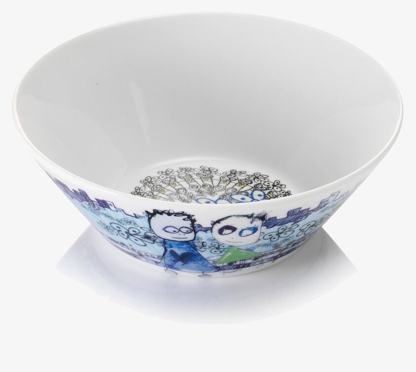 Skål City 2-Pack från Poul Pava med färgglada figurer