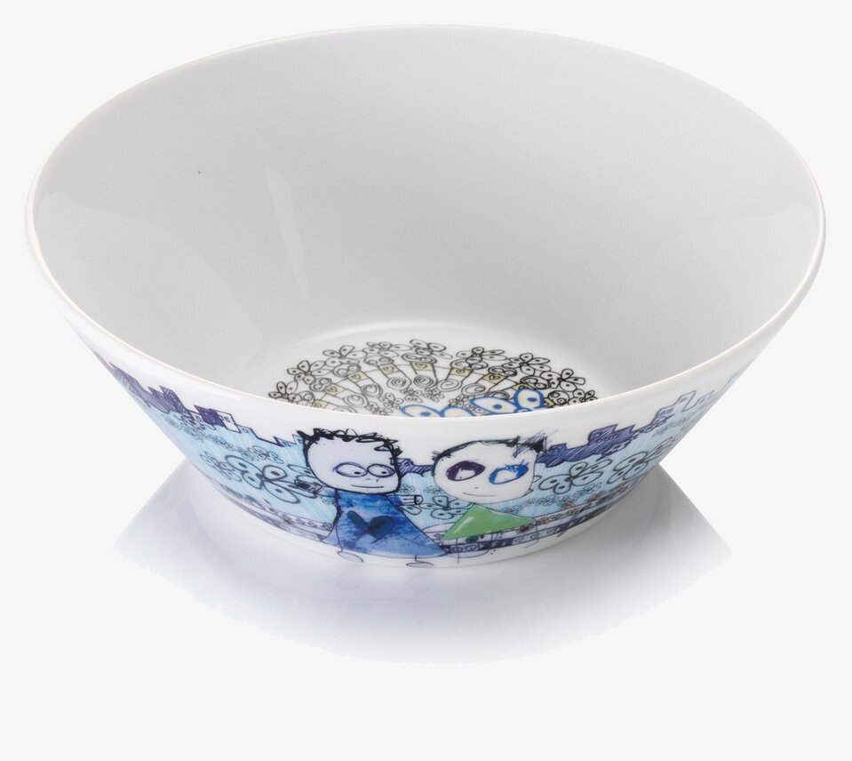 Skål City 2-Pack från Poul Pava med färgglada figurer