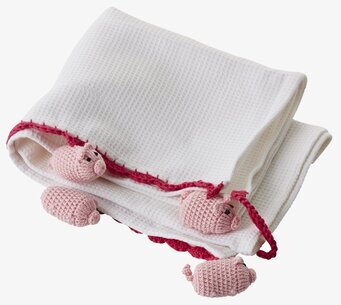 Tea Towel Crochet Pigs från Rice med virkade grisar
