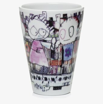 Espressomugg City 2-pack från Poul Pava med färgglatt mönster