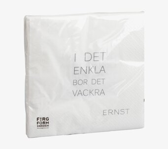 Servetter Enkla/Ljuspunkter Vit från Ernst i plastförpackning