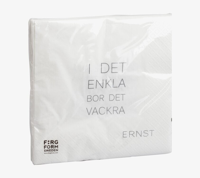 Servetter Enkla/Ljuspunkter Vit från Ernst i plastförpackning