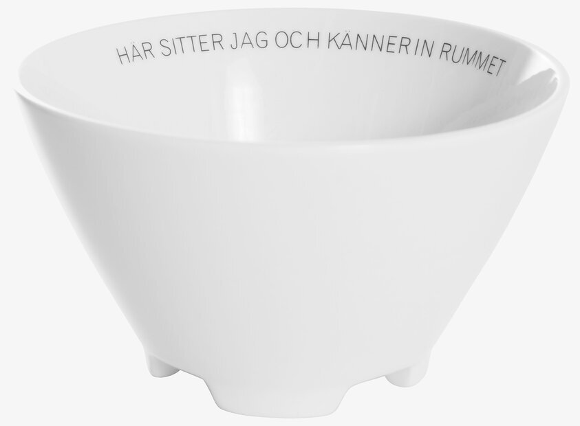 Skål Citat Rummet från Ernst i vit keramik med citat