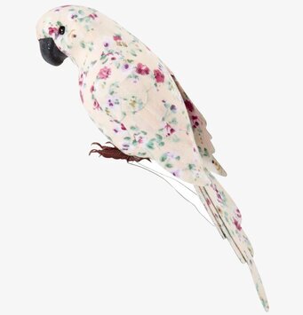 Vackra Undulater från Rice, konstgjord fågel i blommigt tyg