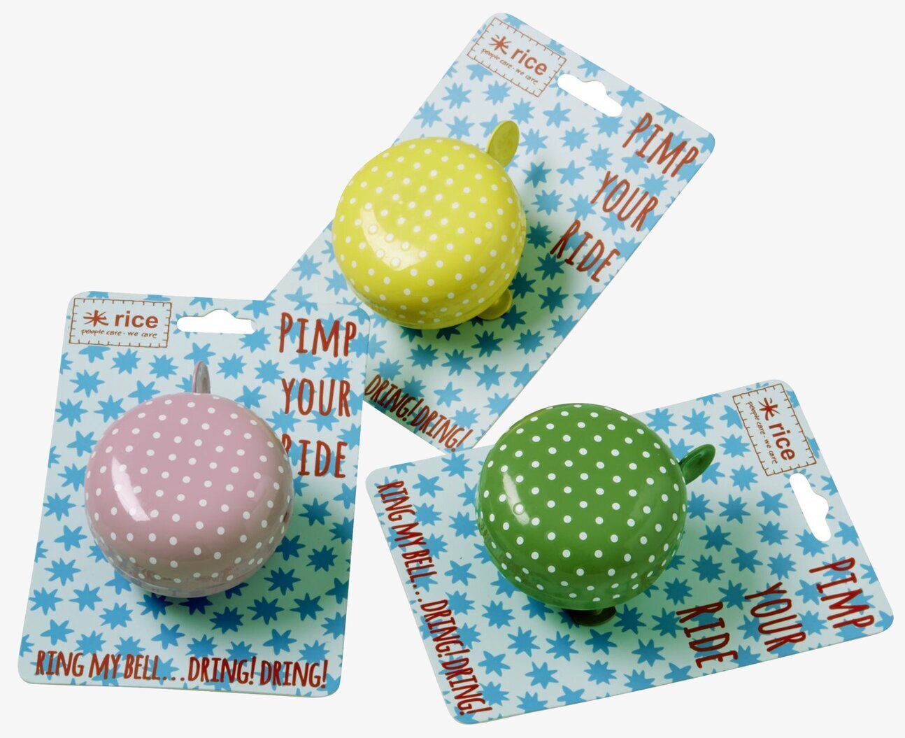 Cykelklocka Pastell från Rice i pastellfärger och prickar