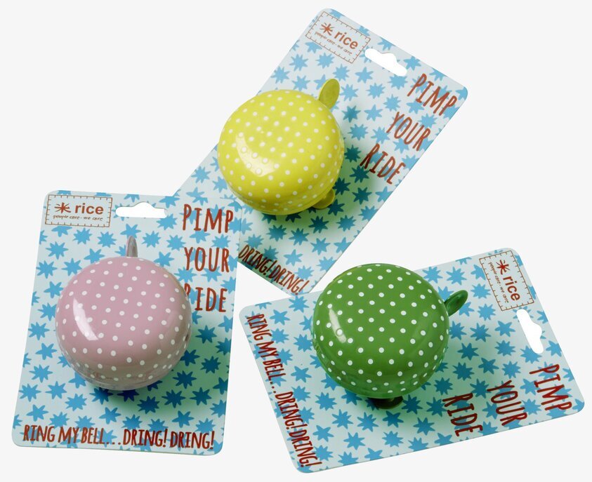 Cykelklocka Pastell från Rice i pastellfärger och prickar