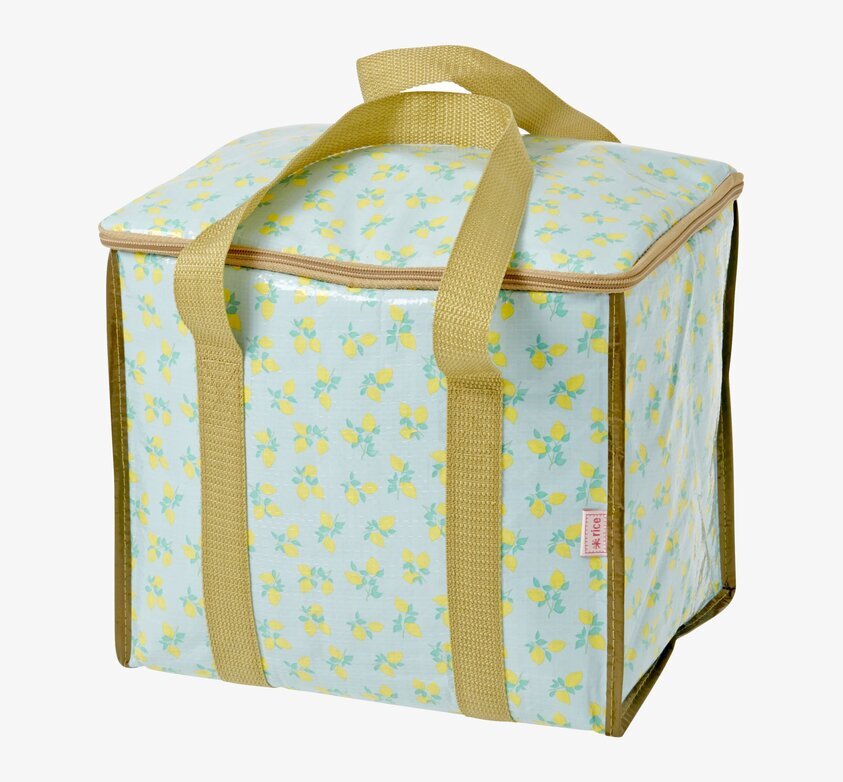 Kylväska Lemon från Rice med citronmönster och beige handtag
