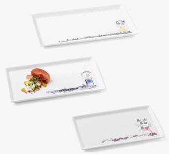 Assiett Be Friends från Poul Pava med lekfulla illustrationer