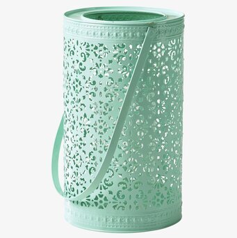 Lykta Garden Mint från Rice i perforerad mintgrön metall