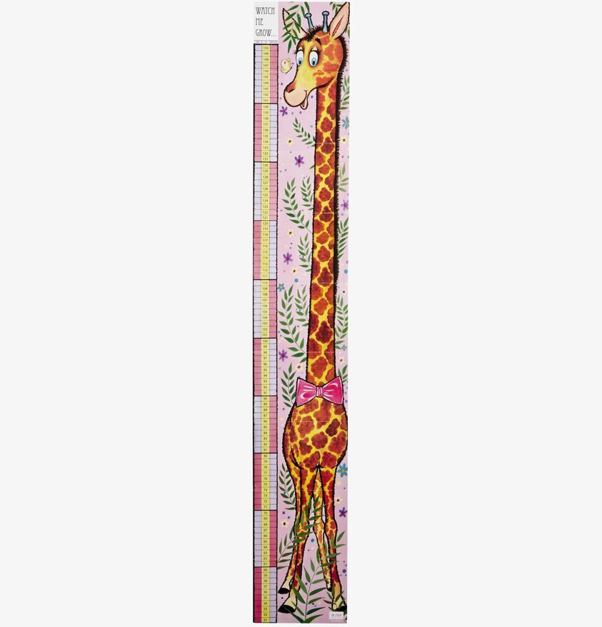 Mätsticka Rosa från Rice med giraff och färgglada blommor