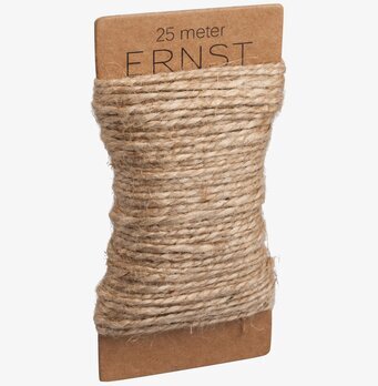 Jutesnöre Natur från Ernst på kartong med 25 meters längd