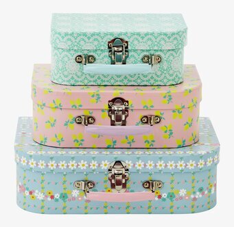 Väskor 3-Pack Cardboard från Rice i färgglada mönster