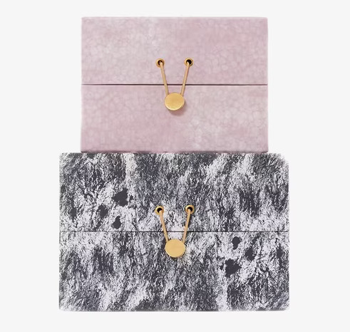 Box Mixed 2-Pack från House Doctor i rosa och marmor mönster