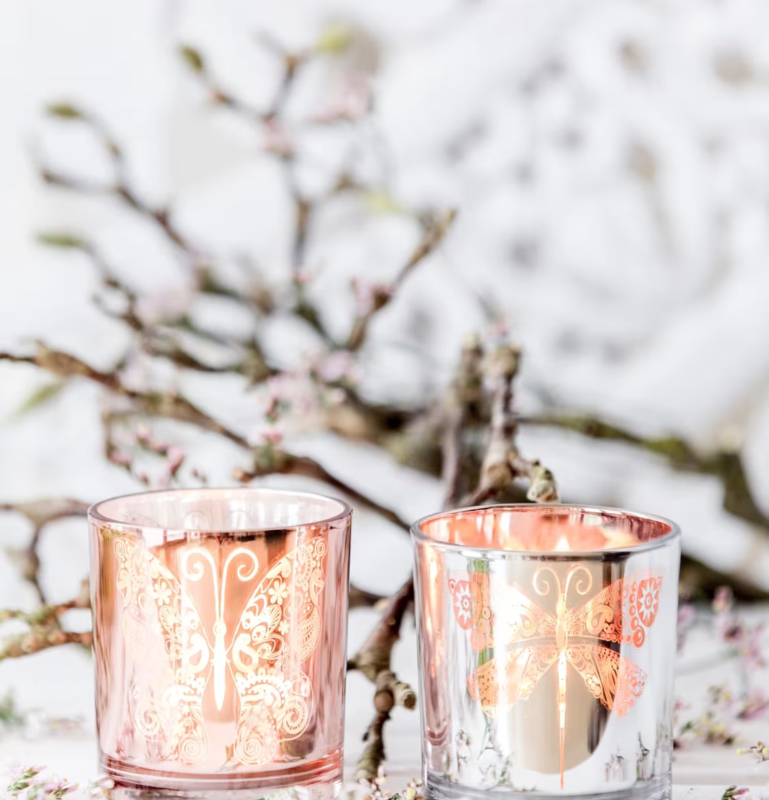 Butterfly/Dragonfly 2 Ass - Majas Cottage ljuslyktor i glas