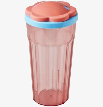 Plastmugg Med Lock från Rice med rosa lock och textur