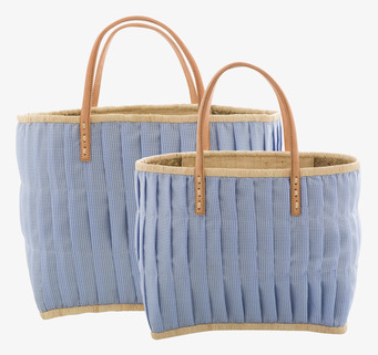 Raffia Väska - Turquoise Check från Rice på vit bakgrund