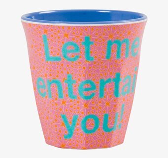 Mugg Let Me Entertain från Rice med färgstark design