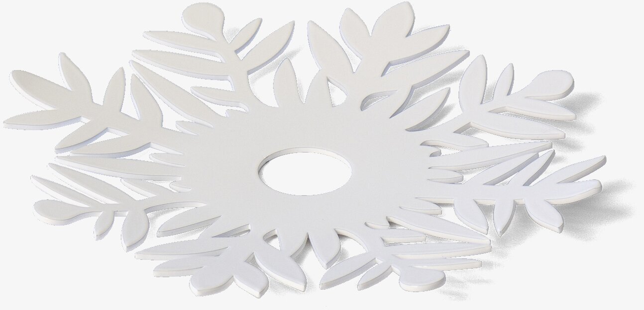 Ljusmanschett Oliv Vit från Ernst med olivbladsmönster