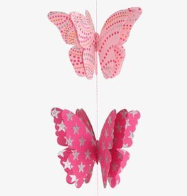 Dekoration Fjäril Rosa från Sass & Belle, två rosa fjärilar